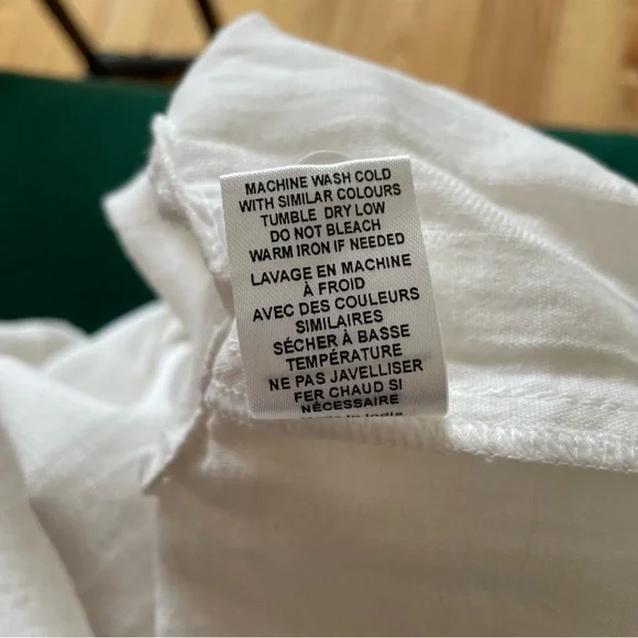 Solid and Striped The Cabana Linen Striped Cropped White Button Up Shirt NWT S - Picture 8 of 9